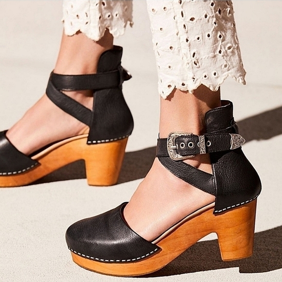 Free People Andorra Black Western Clog-Size 37 - Picture 3 of 16